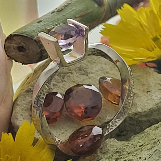 Bague argent et améthyste ronde 6.1mm